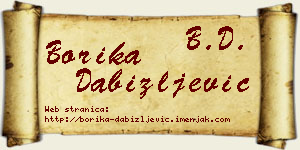 Borika Dabižljević vizit kartica